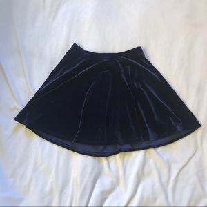 Navy velvet circle skirt
